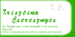 krisztina cseresznyes business card